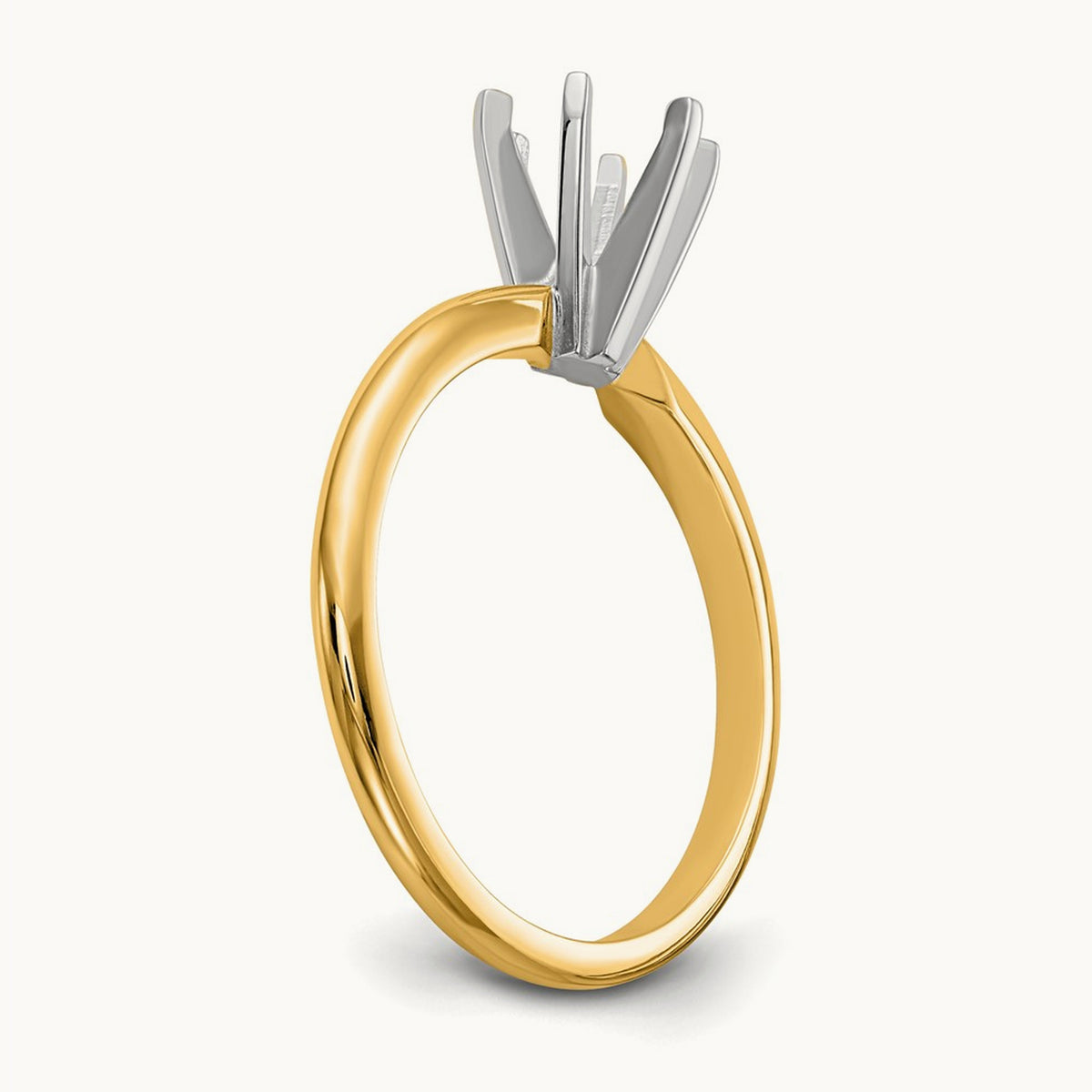 1ct. Lightweight Half-Round 6-Prong Ring Mounting, 14K Two-tone