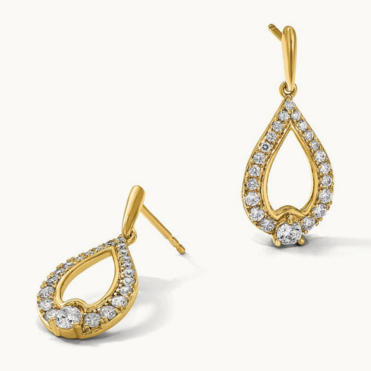 Teardrop Post Dangle Earrings, 1.00 ct tw Lab-Grown Diamond