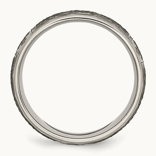 Brushed Celtic Cross Laser Design Band — photo set