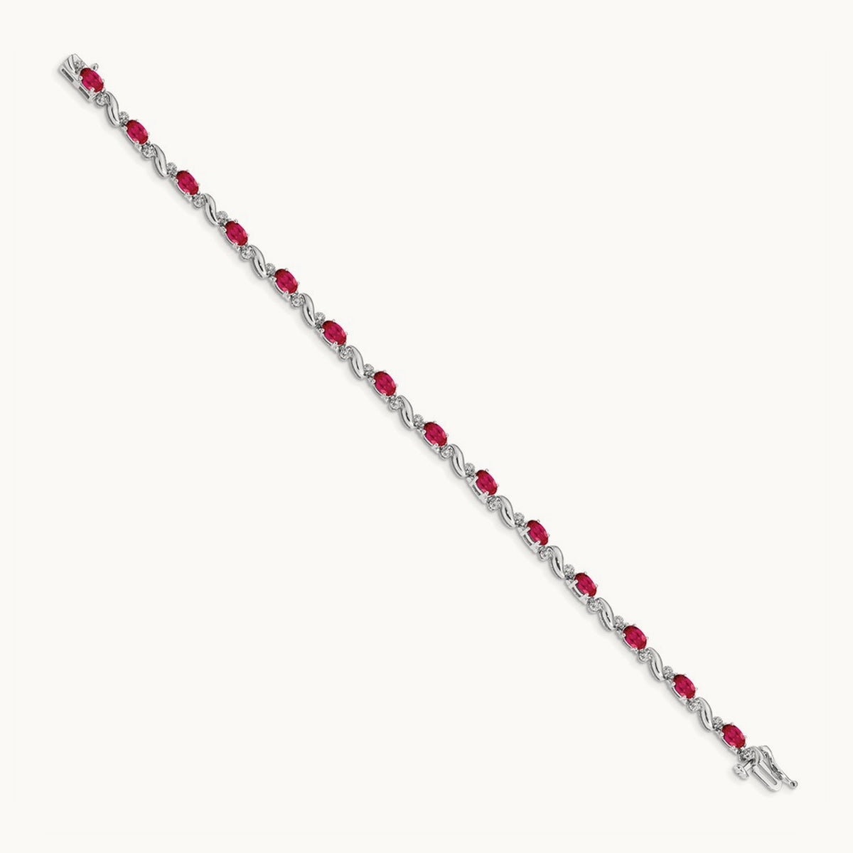 Diamond and Ruby Bracelet — 14K White Gold