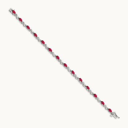 Diamond and Ruby Bracelet — 14K White Gold
