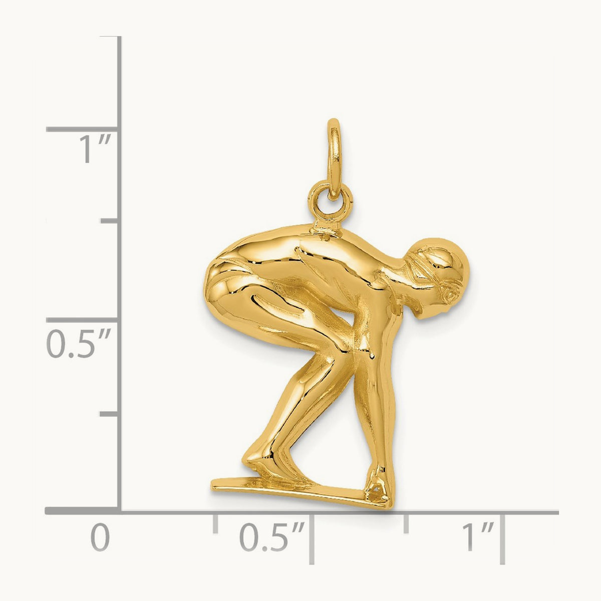 Swimmer/Diver Charm, 14K