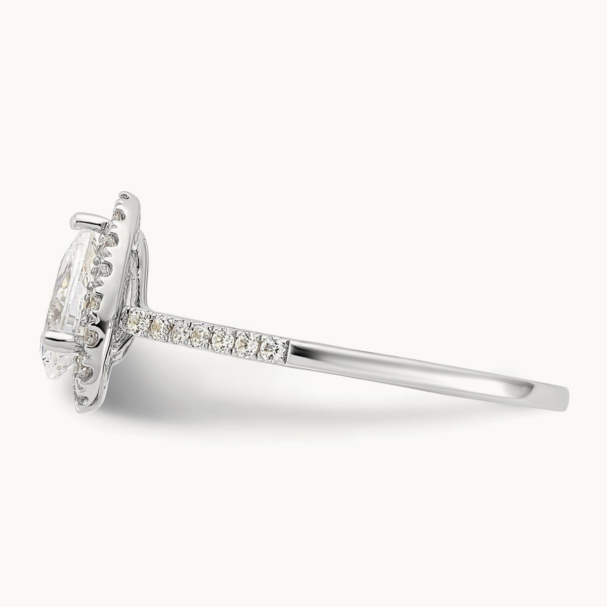 Pear Halo Semi-Mount Engagement Ring — 14K Two-Tone, 0.30 ct, 7