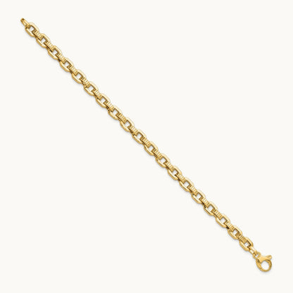 Polished & Textured Fancy Link Bracelet — photo set