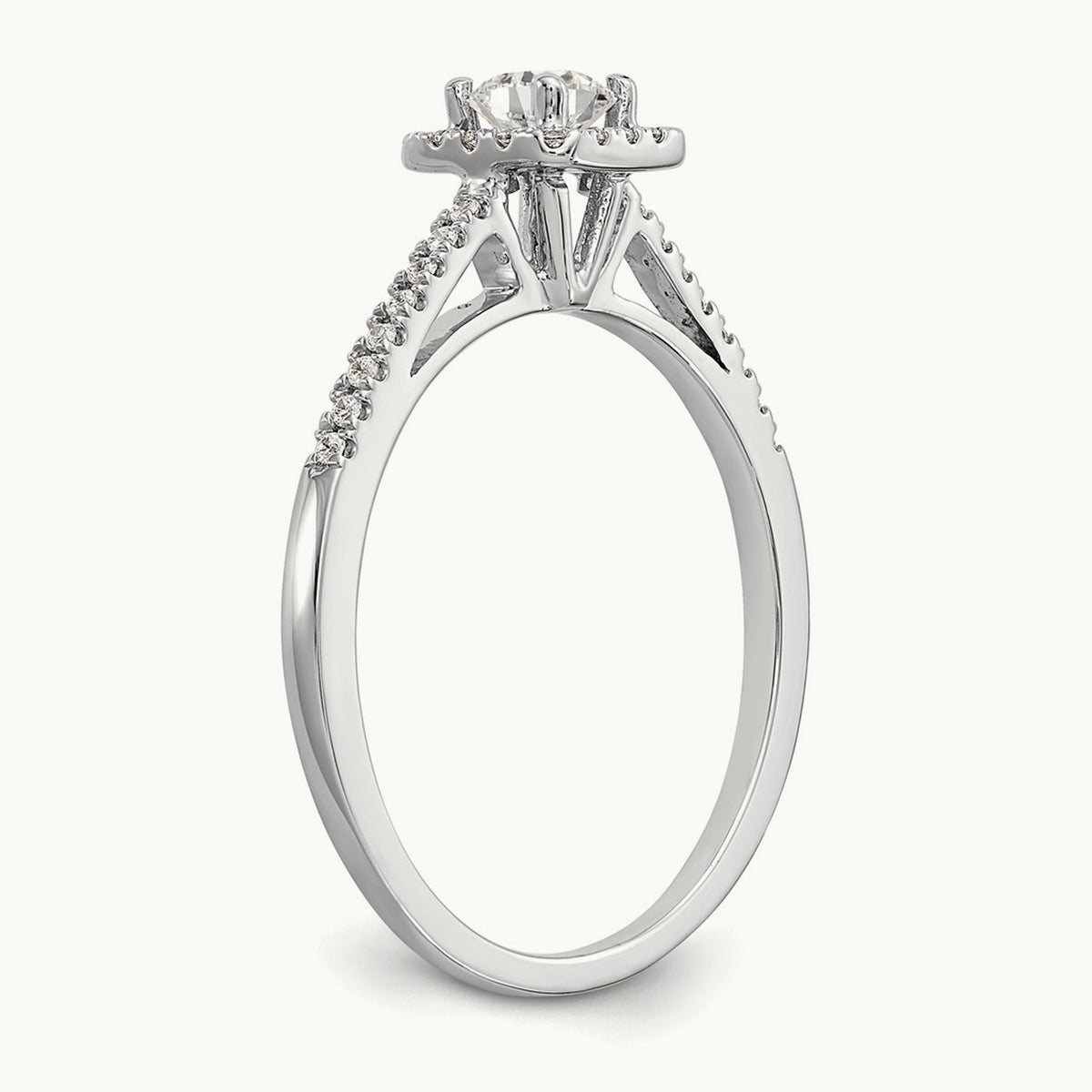 Round Semi-Mount Halo Engagement Ring, 0.15 ct tw