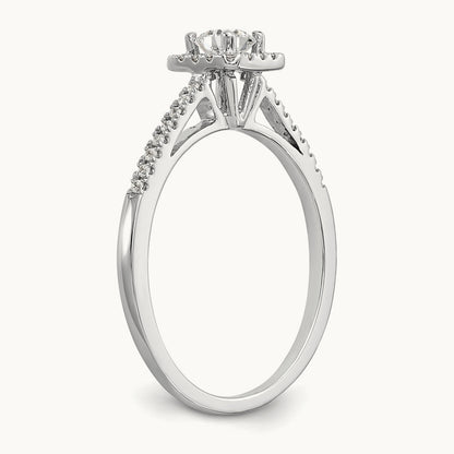 Round Semi-Mount Halo Engagement Ring, 0.15 ct tw
