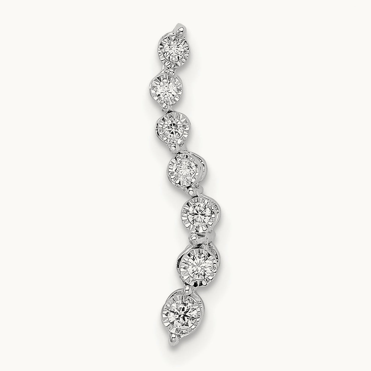 Graduating Diamond Chain Slide, 14K White Gold