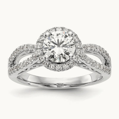 Semi-Mount Halo Engagement Ring, 0.50 ct tw Lab-Grown Diamond
