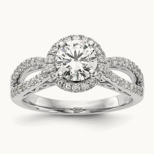 Semi-Mount Halo Engagement Ring, 0.50 ct tw Lab-Grown Diamond