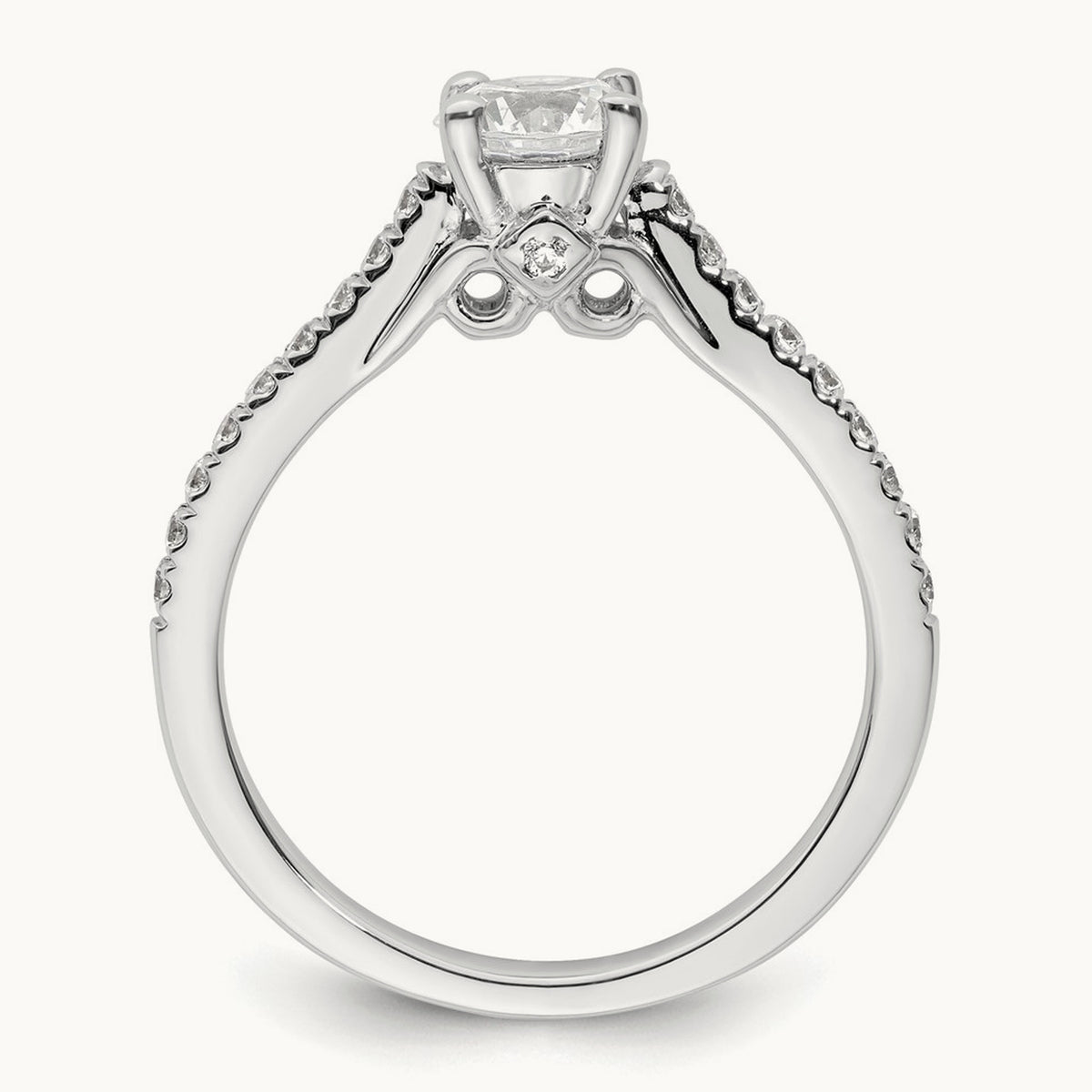 Round Semi-Mount Engagement Ring, 0.25 ct tw Lab-Grown Diamond