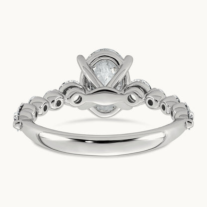 Oval Center with Round Sides Ring, 2 1/3-5 ct Lab-Grown Diamond