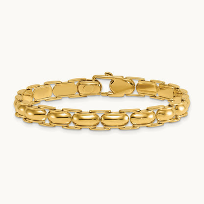 Polished Fancy Link Bracelet, 14K