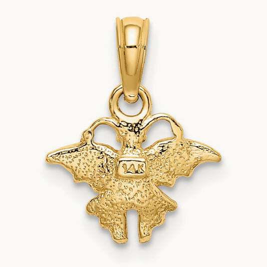 Enamel Mini Pink Butterfly Charm, 14K