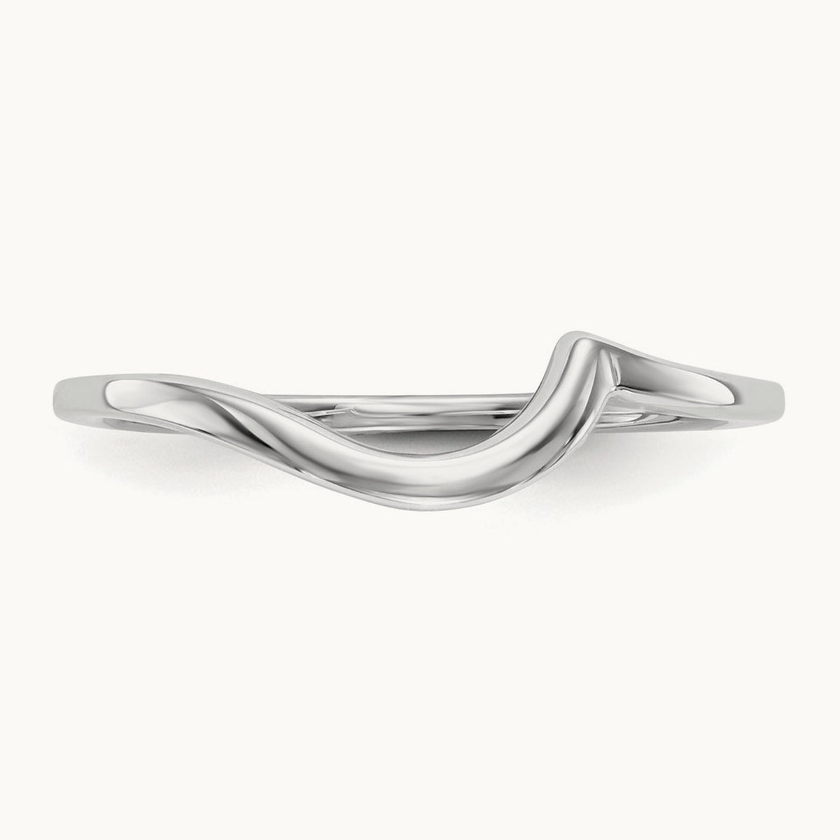 Polished Contour Wedding Band, 14K White Gold