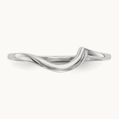 Polished Contour Wedding Band, 14K White Gold