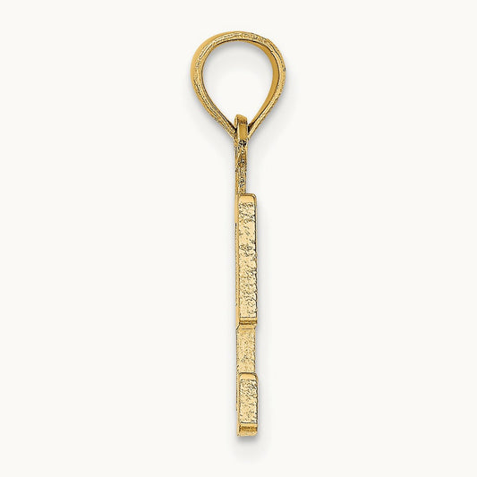Polished Number 9 Pendant — 14K Yellow Gold