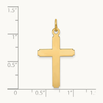 Polished Cross Pendant, 14K