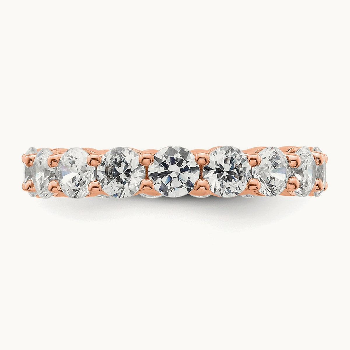 Polished Shared Prong Diamond Eternity Band, 3.00 ct tw — 14K Rose Gold