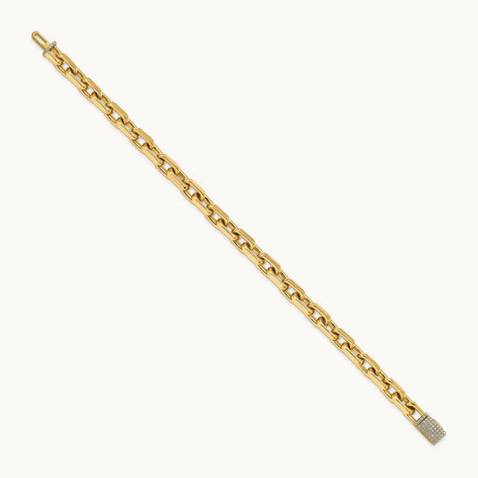 Hand-polished Fancy Link Diamond Clasp Bracelet — photo set