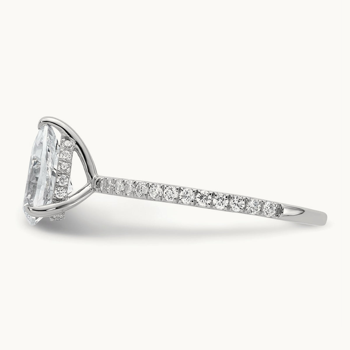 Pear Solitaire Engagement Ring, 1.25-4.75 ct tw Lab-Grown Diamond — 1 3/8 ct, 14K White Gold