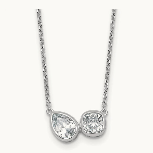 2 Stone Necklace, 1.00 ct tw Lab-Grown Diamond