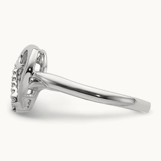 Diamond Heart Ring, 14K White Gold