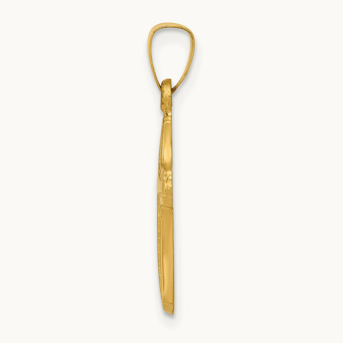 Polished and Textured Cross Pendant — 22.85mm