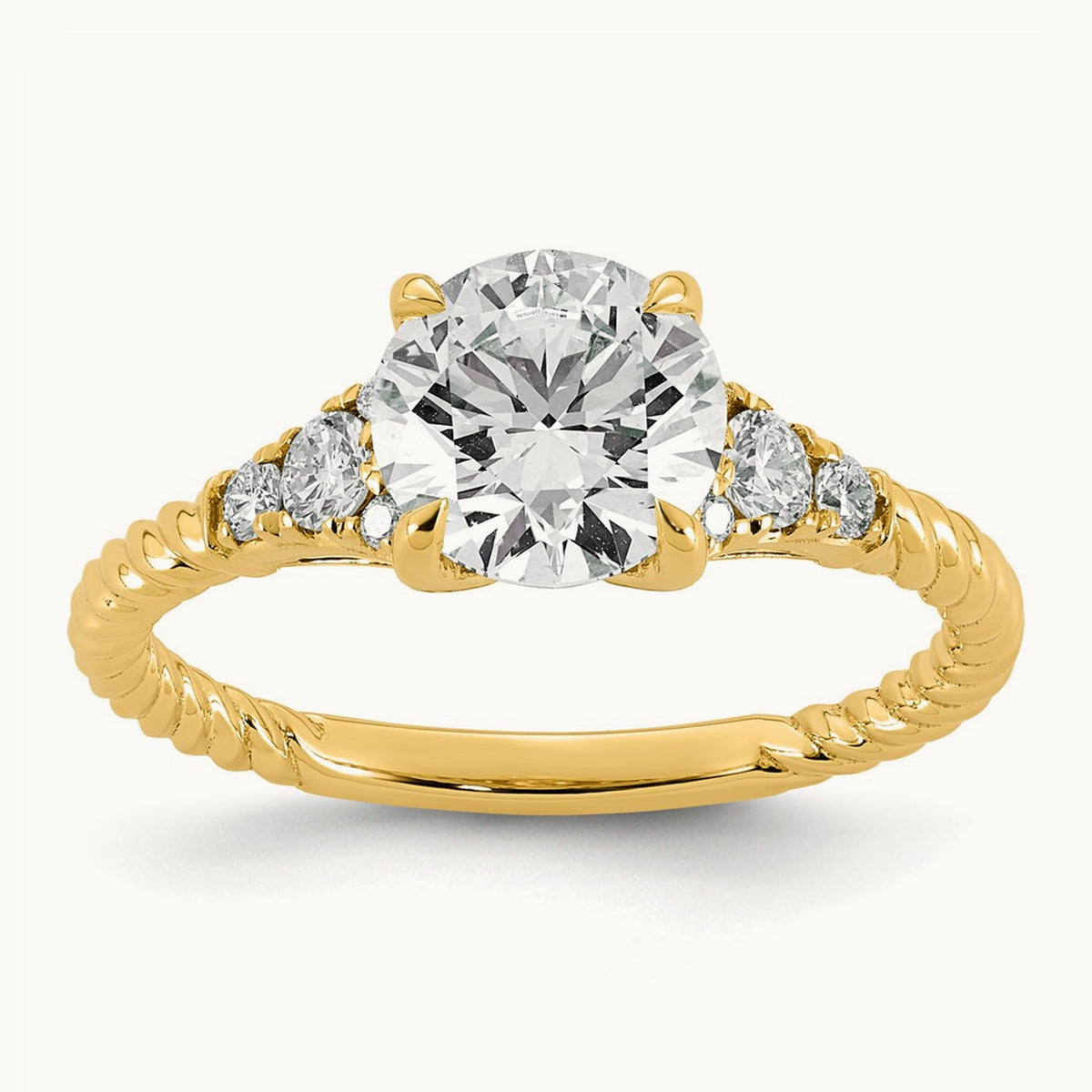 Round Center Engagement Ring, 1 3/4-3.96 ct Lab-Grown Diamond