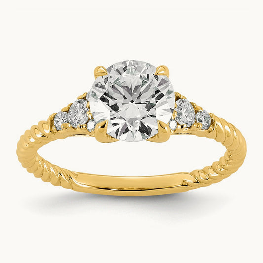 Round Center Engagement Ring, 1 3/4-3.96 ct Lab-Grown Diamond