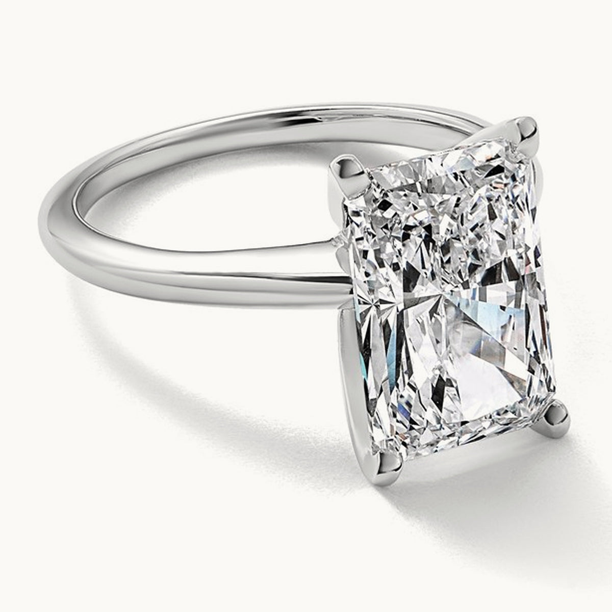 Radiant Solitaire Engagement Ring, 0.50-5.00 ct tw Lab-Grown Diamond — 5 ct, 14K White Gold