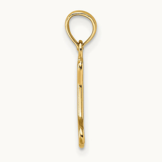 Cut-Out Polished Mini Dog Bone Charm, 14K