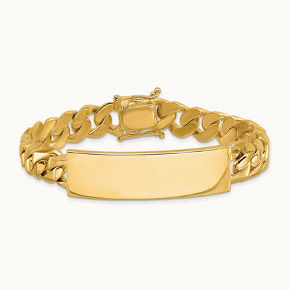 Hand-polished Curb Link ID Bracelet, 14K