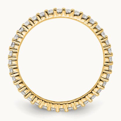 Polished Shared Prong Diamond Eternity Band, 0.50 ct tw, 14K Gold — 14K Yellow Gold