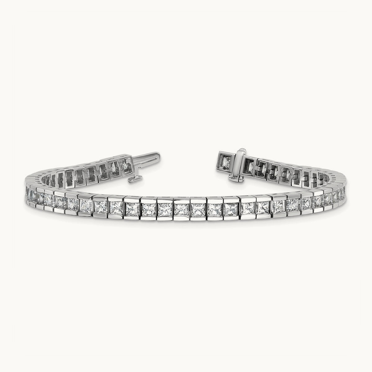 Princess Tennis Bracelet, 10.00 ct tw Lab-Grown Diamond — 14K White Gold