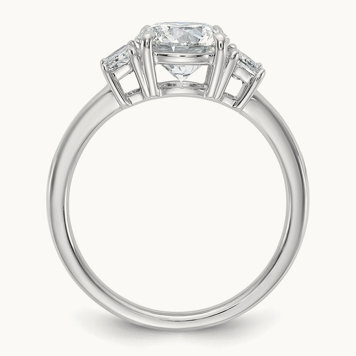 Trapezoid Sidestones Engagement Ring, 0.25-3.75 ct tw Lab-Grown Diamond — 1 7/8 ct, VS (Best) · Certified, 14K White Gold
