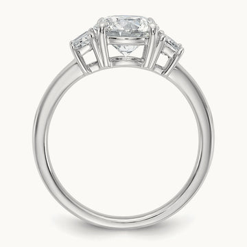 Trapezoid Sidestones Engagement Ring, 0.25-3.75 ct tw Lab-Grown Diamond — 1 7/8 ct, VS (Best) · Certified, 14K White Gold