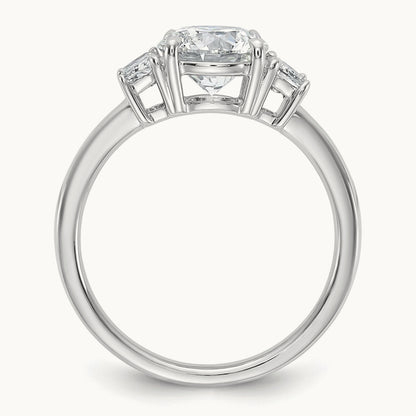 Trapezoid Sidestones Engagement Ring, 0.25-3.75 ct tw Lab-Grown Diamond — 1 7/8 ct, VS (Best) · Certified, 14K White Gold
