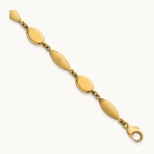 Polished And Brushed Fancy Link Bracelet — photo set