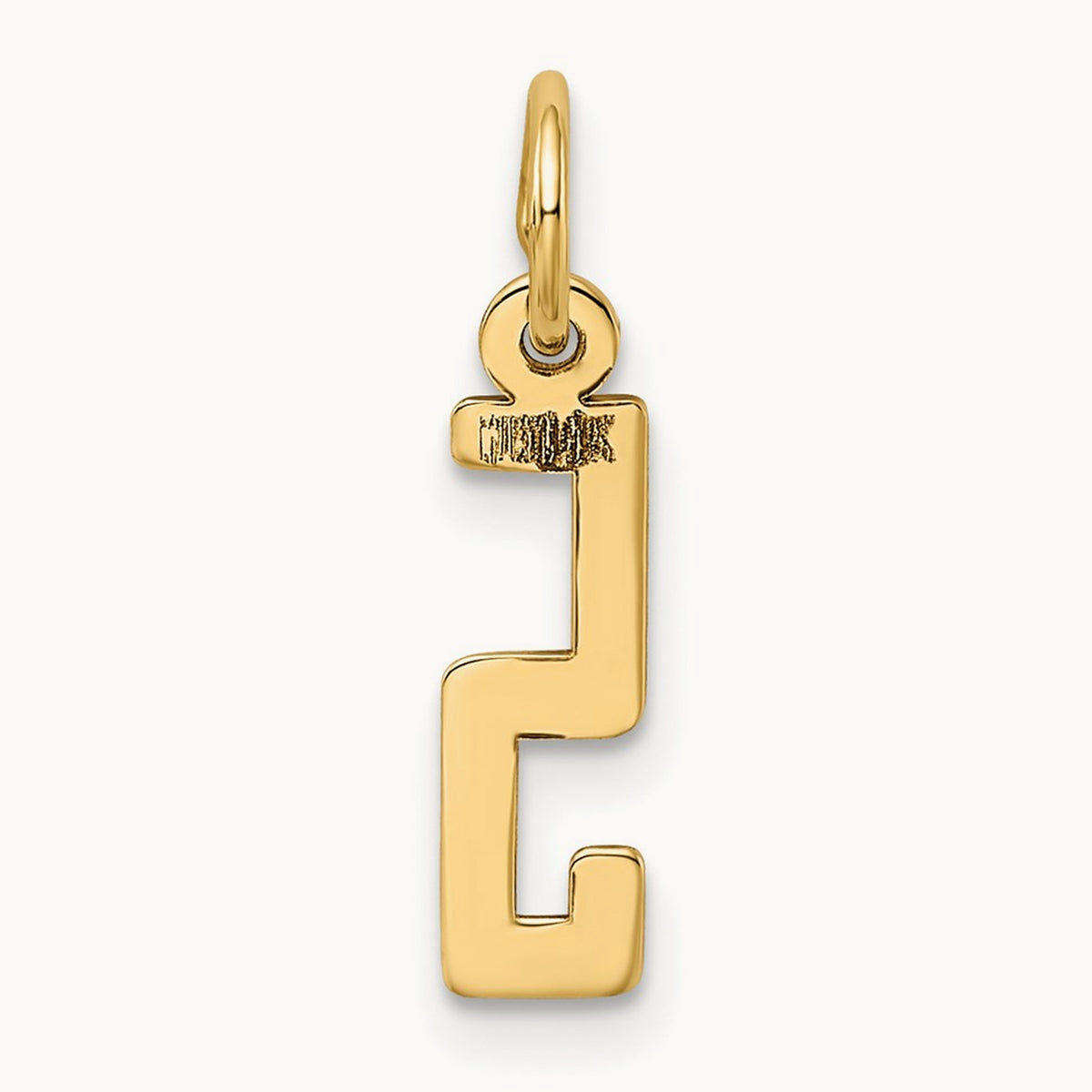 Small Elongated Number 5 Charm, 14K