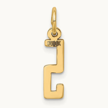 Small Elongated Number 5 Charm, 14K