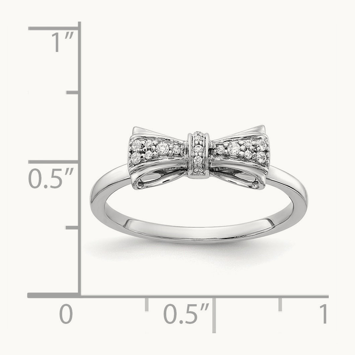 Diamond Bow Ring, 14K White Gold