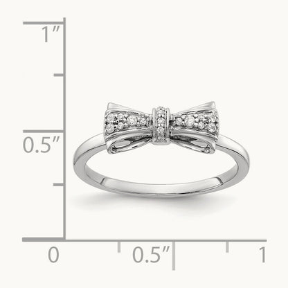 Diamond Bow Ring, 14K White Gold