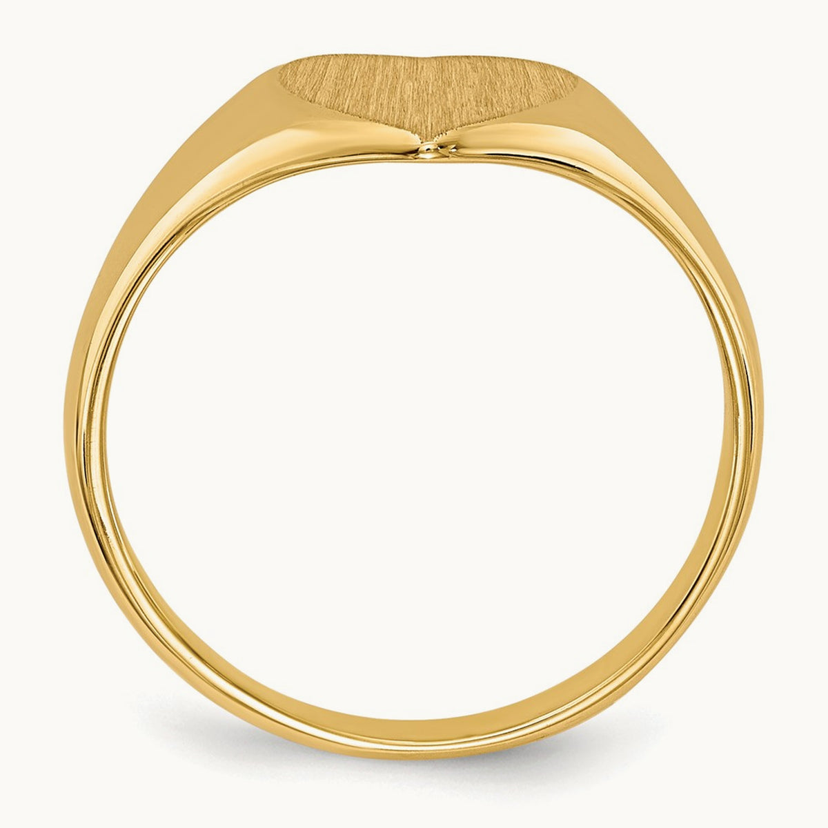 Closed Back Heart Signet Ring — 14K Yellow Gold, 9.0x9.0mm, 5
