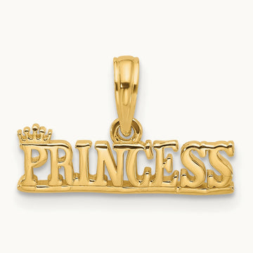 Polished PRINCESS Charm, 14K
