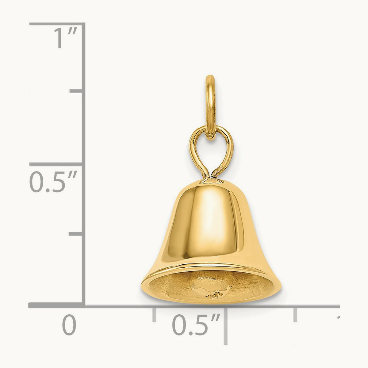 Moveable 3D Wedding Bell Charm, 14K