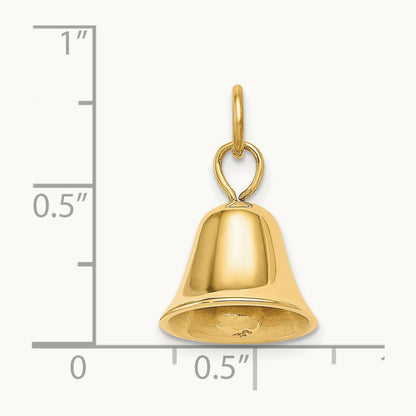 Moveable 3D Wedding Bell Charm, 14K