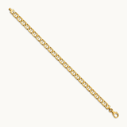 Hand-polished Fancy Anchor Link Bracelet — 14K Yellow Gold, 6.5mm