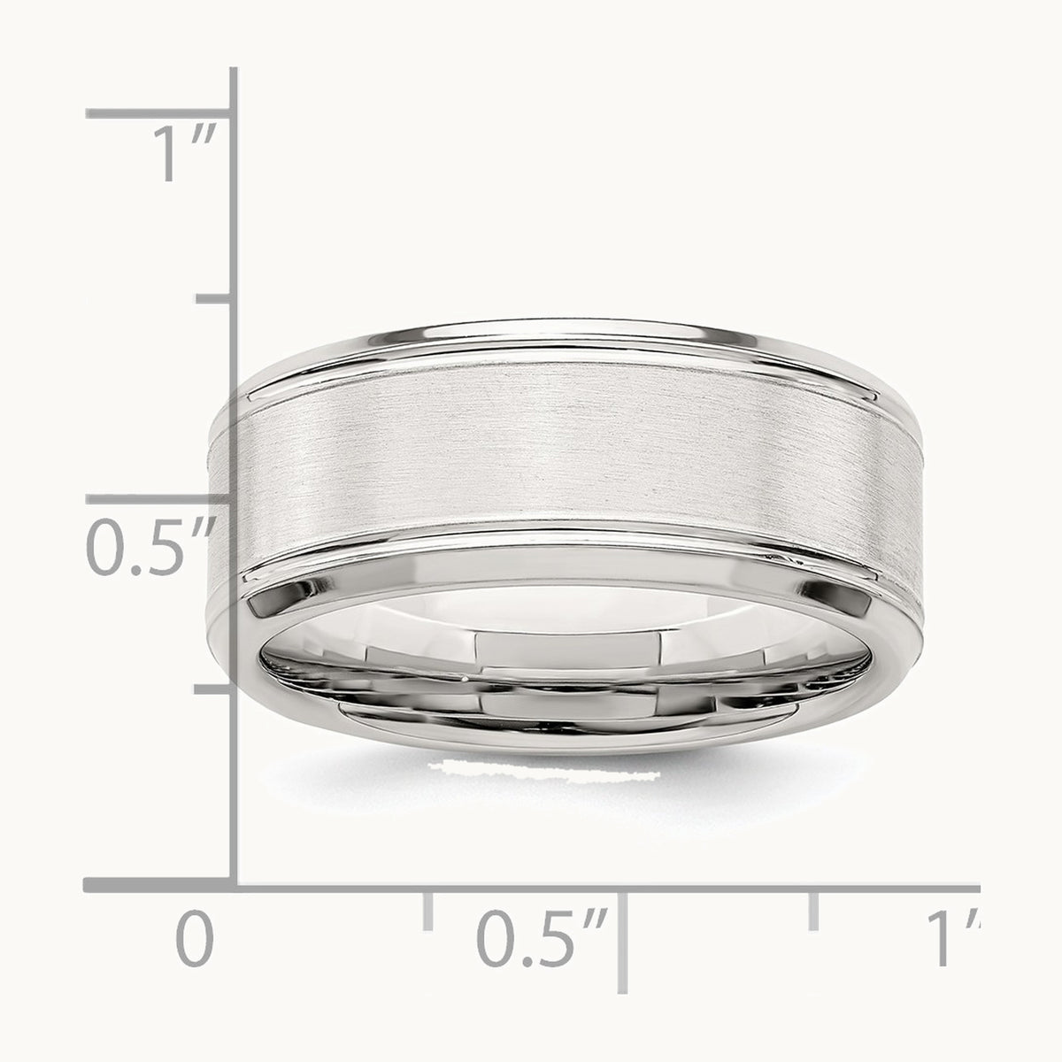 Sterling Silver 6mm Brushed Flat Beveled Edge Fancy Band