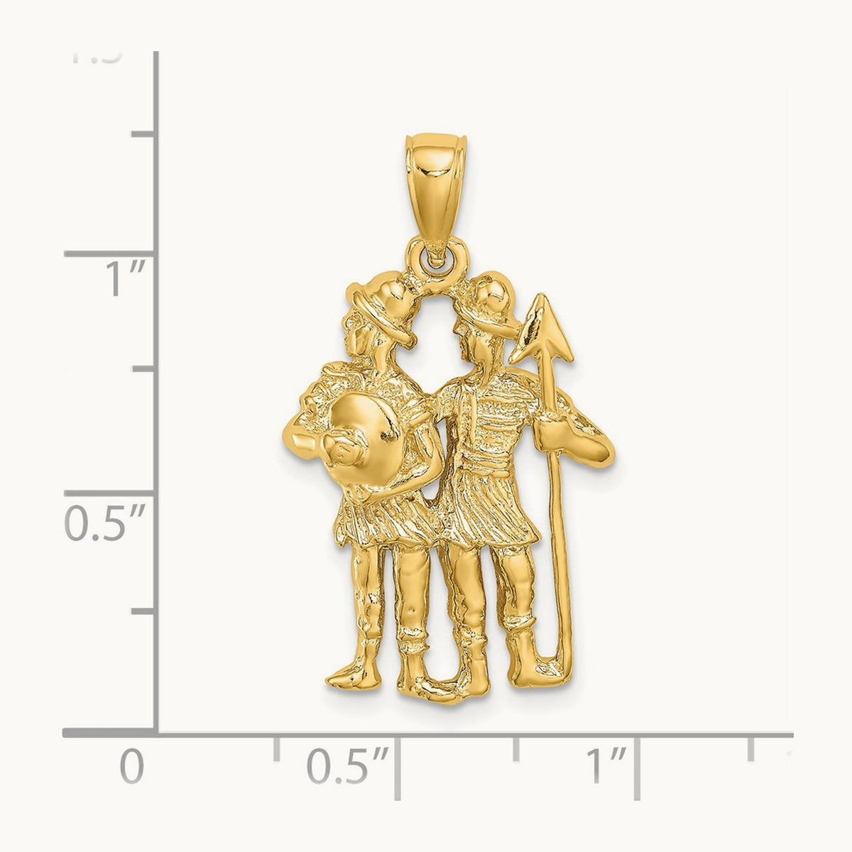 Large Gemini Zodiac Charm, 14K