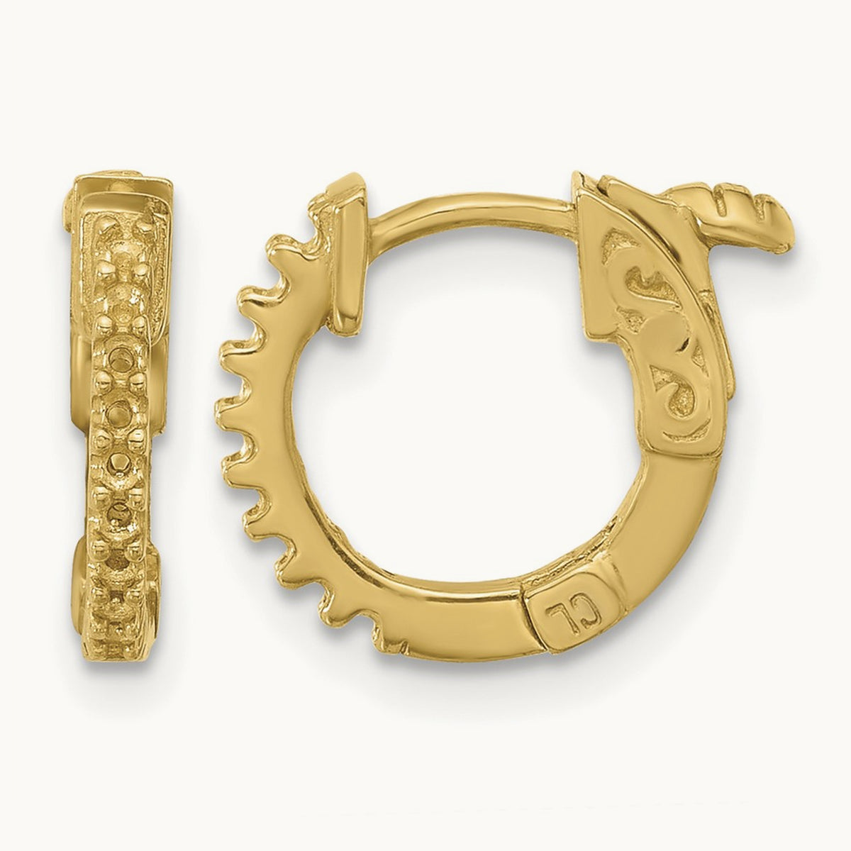 .18ct 18- Round Hoop w/ Safety Clasp Earring Mountings, 1.3mm, 14K